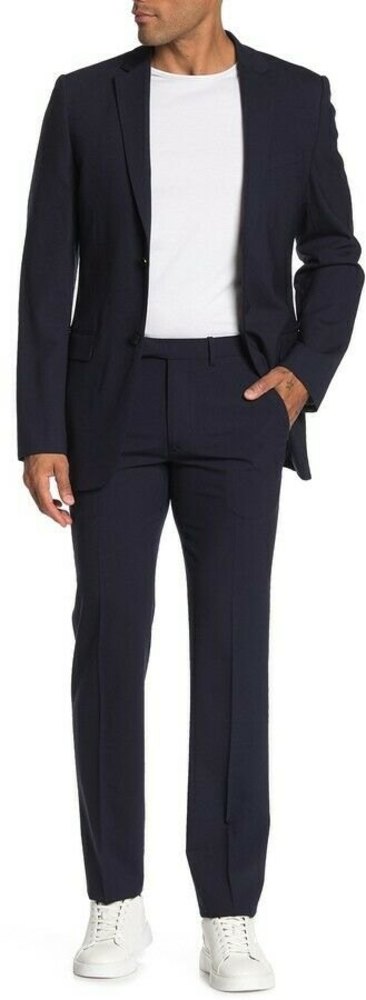 NWT Theory Men Cody 2 Deep Navy Flat Front Suit Separates Trousers UOMO Suit 28 - Picture 7 of 9